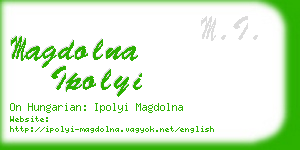 magdolna ipolyi business card
